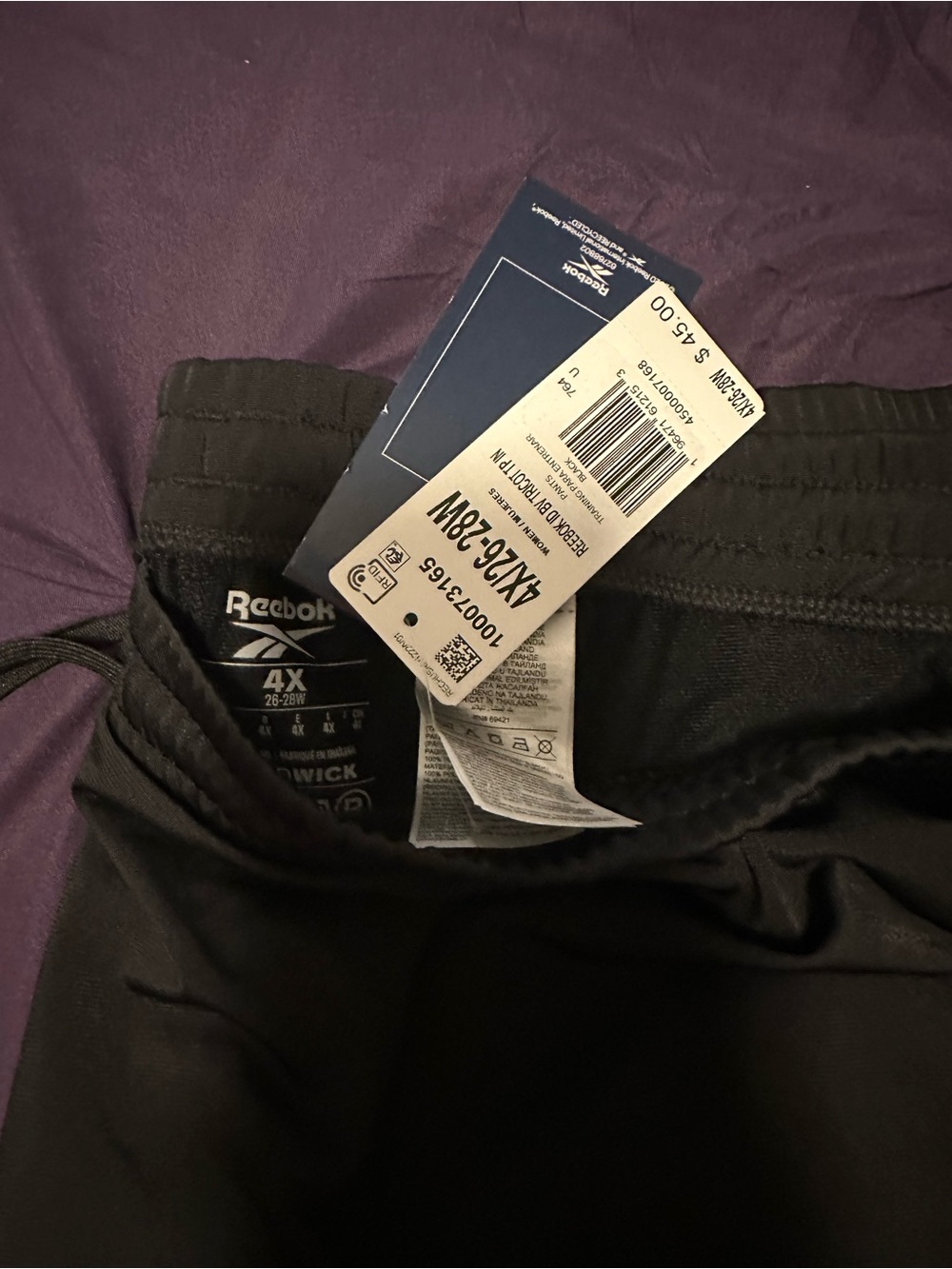 Reebok Black Sweatpants with Drawstring